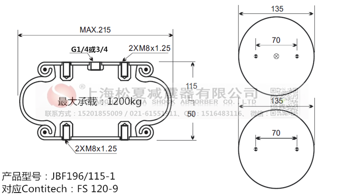 JBF196/115-1橡膠<a href='http://www.xkskcnc.com/' target='_blank'><u>空氣彈簧</u></a>