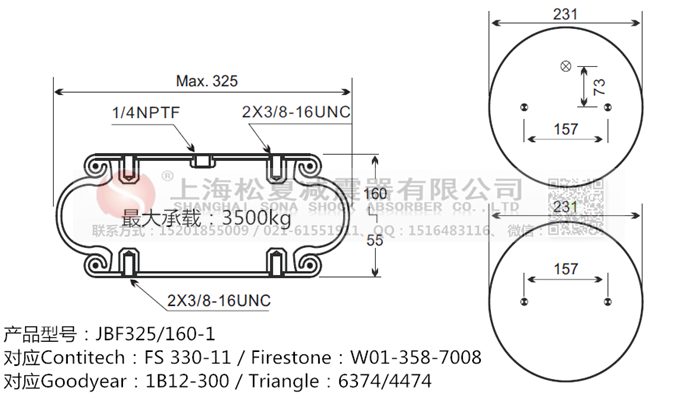 JBF325/160-1橡膠<a href='http://www.xkskcnc.com/' target='_blank'><u>空氣彈簧</u></a>