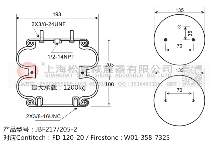 JBF217/205-2橡膠<a href='http://www.xkskcnc.com/' target='_blank'><u>空氣彈簧</u></a>