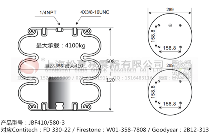 JBF410/580-3橡膠<a href='http://www.xkskcnc.com/' target='_blank'><u>空氣彈簧</u></a>